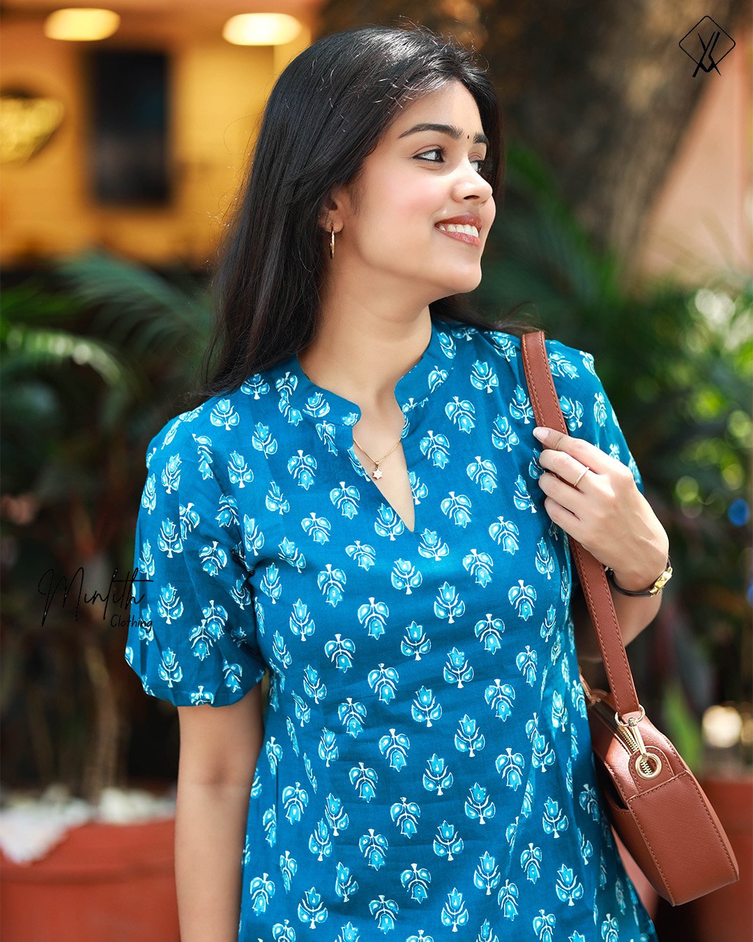 LICY- Cotton floral puff kurta with straight pants - Image 6