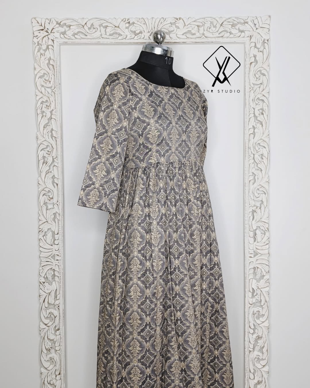 FILONA - Flowy Rayon Frock (Grey) - Image 3