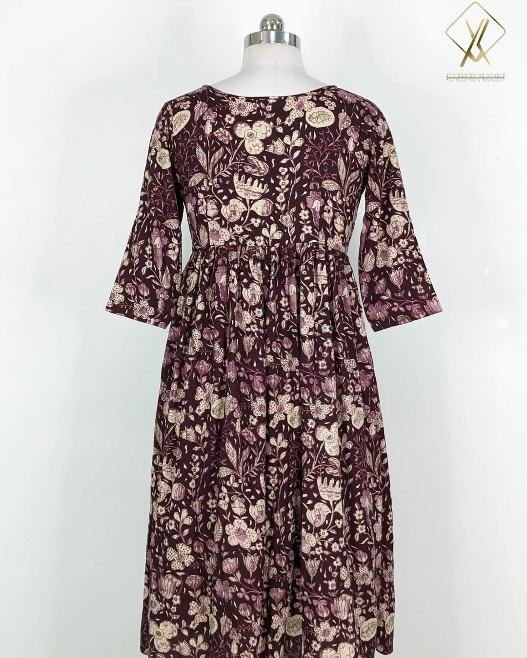 FILONA - Flowy Rayon Frock (Dark Wine)