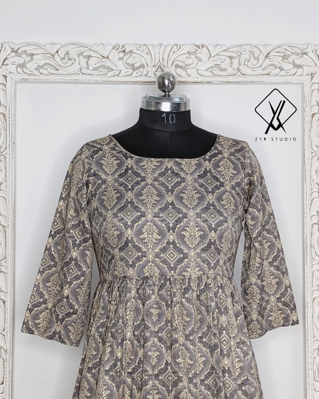 FILONA - Flowy Rayon Frock (Grey) - Image 2