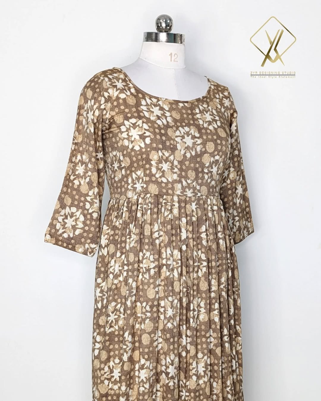 FILONA - Flowy Rayon Frock (Brown) - Image 2
