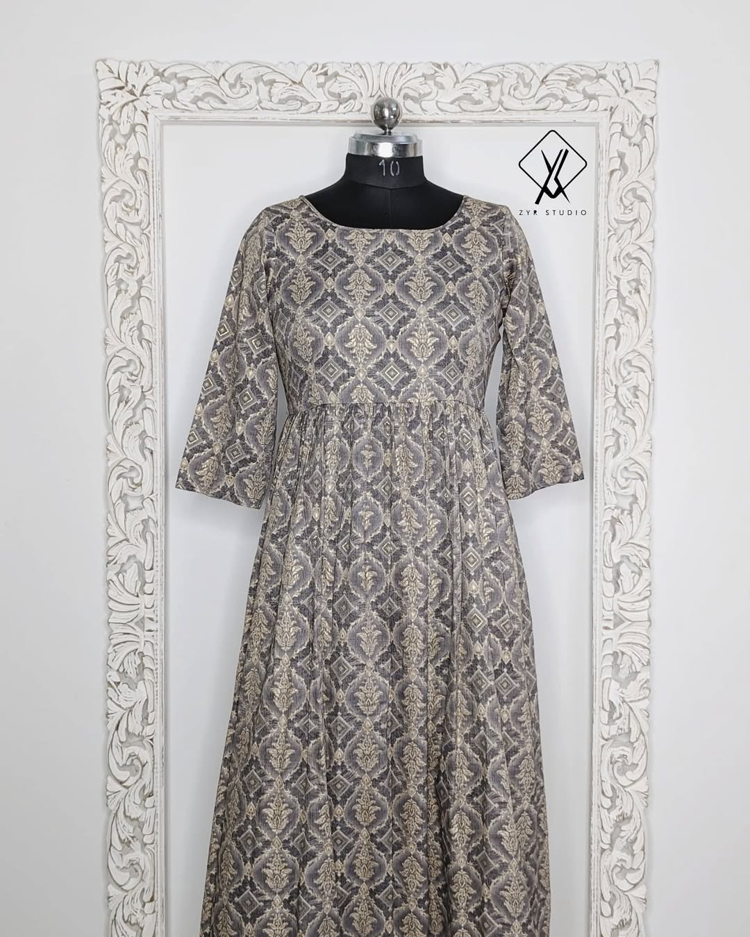 FILONA - Flowy Rayon Frock (Grey)