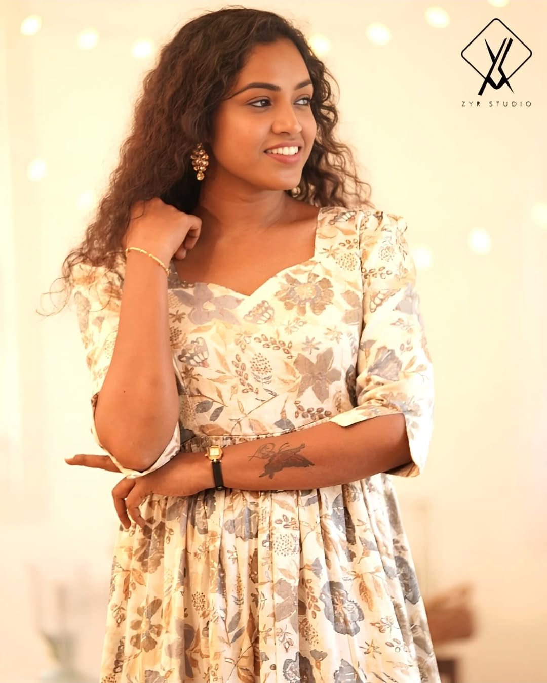 NYLA - Cream Floral Frock - Image 2