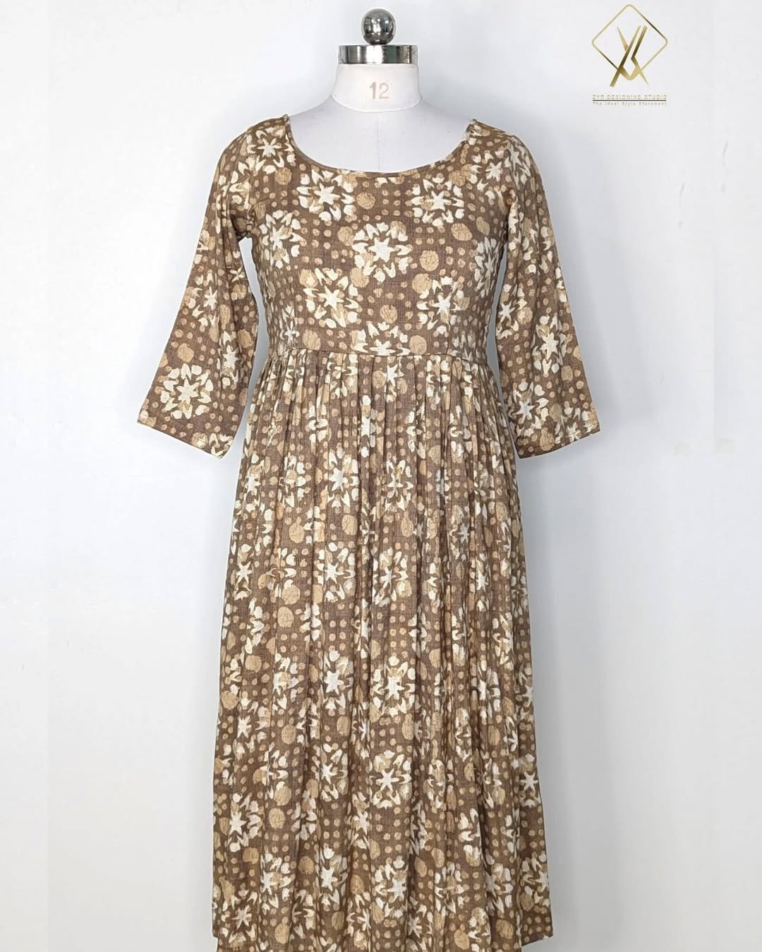 FILONA - Flowy Rayon Frock (Brown)