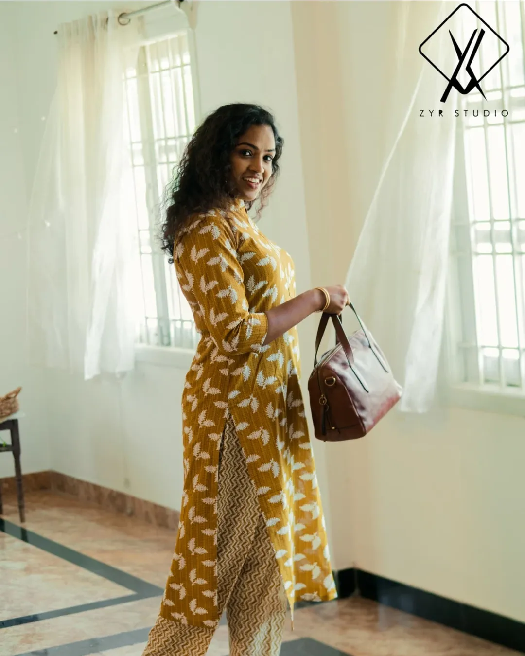 AHLUM – Cotton Collar Kurta Set (Mustard Yellow )