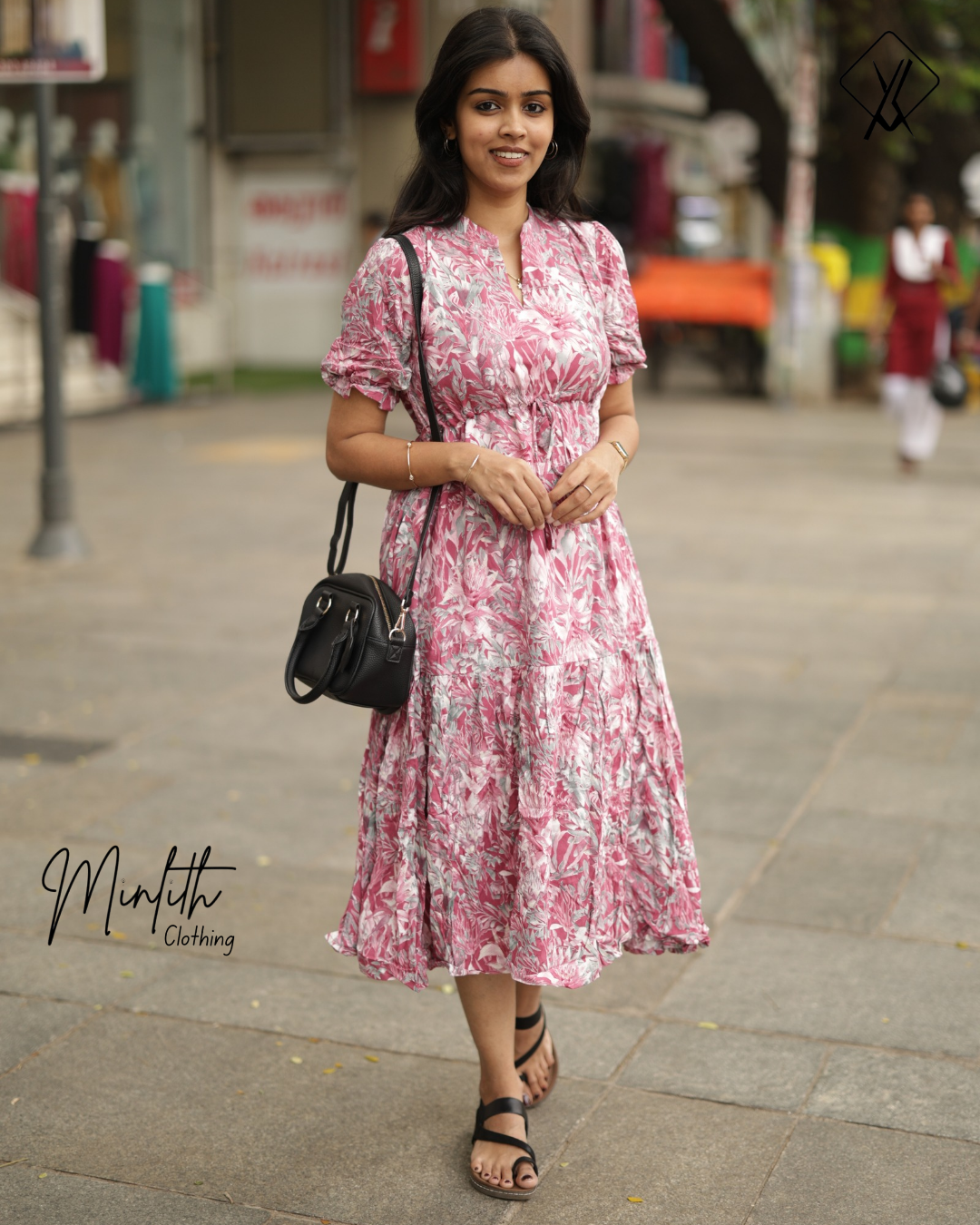 BLUSH - Floral Pattern Short Frock