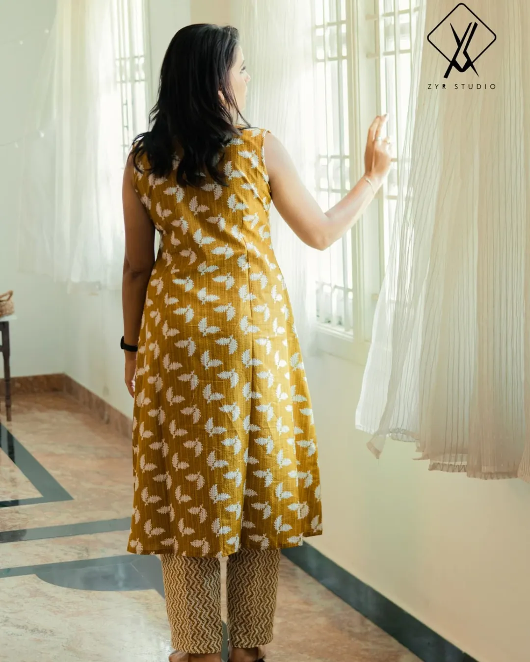 BONITU-Sleevless Cotton Kurti Set - Image 6