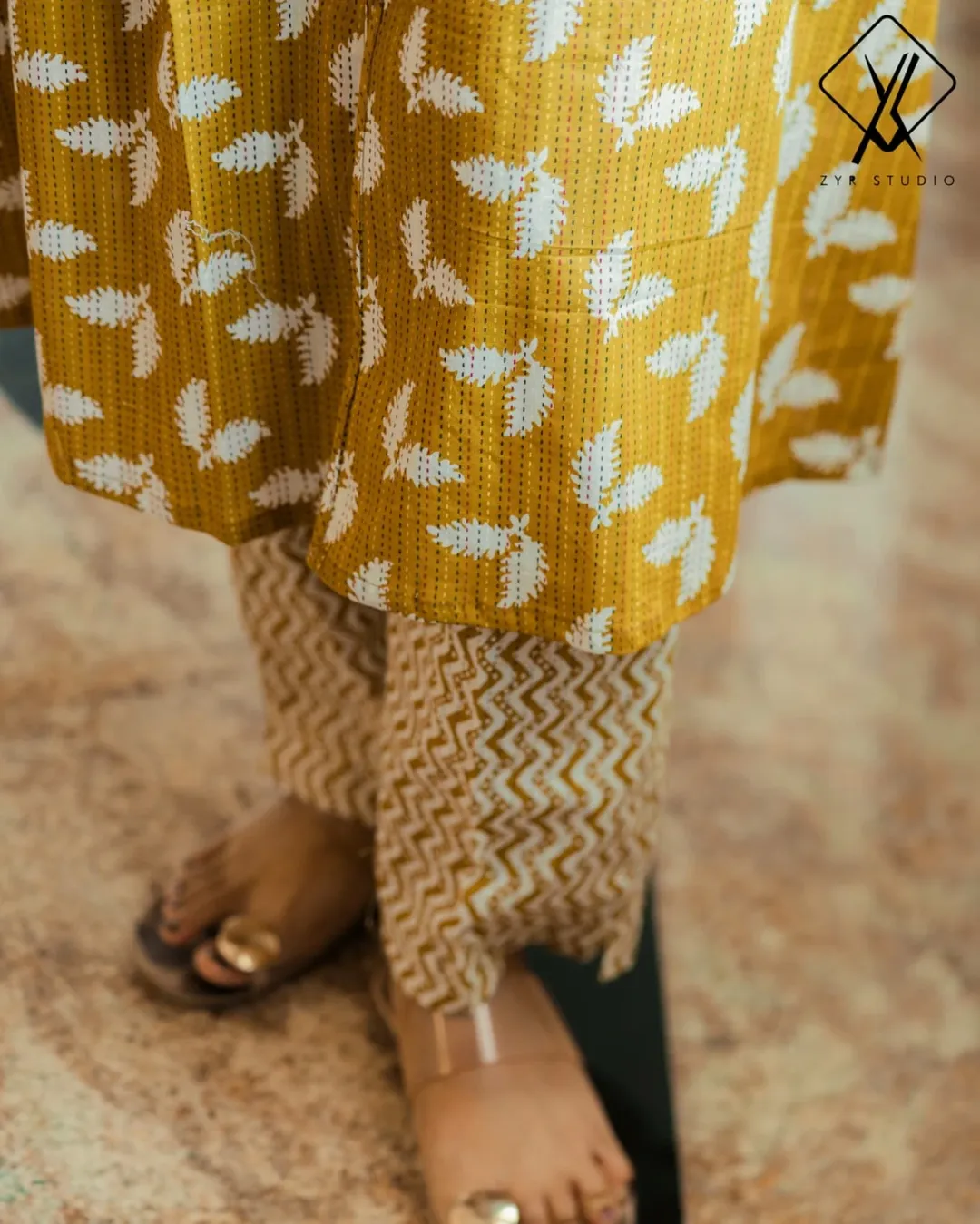 BONITU-Sleevless Cotton Kurti Set - Image 4
