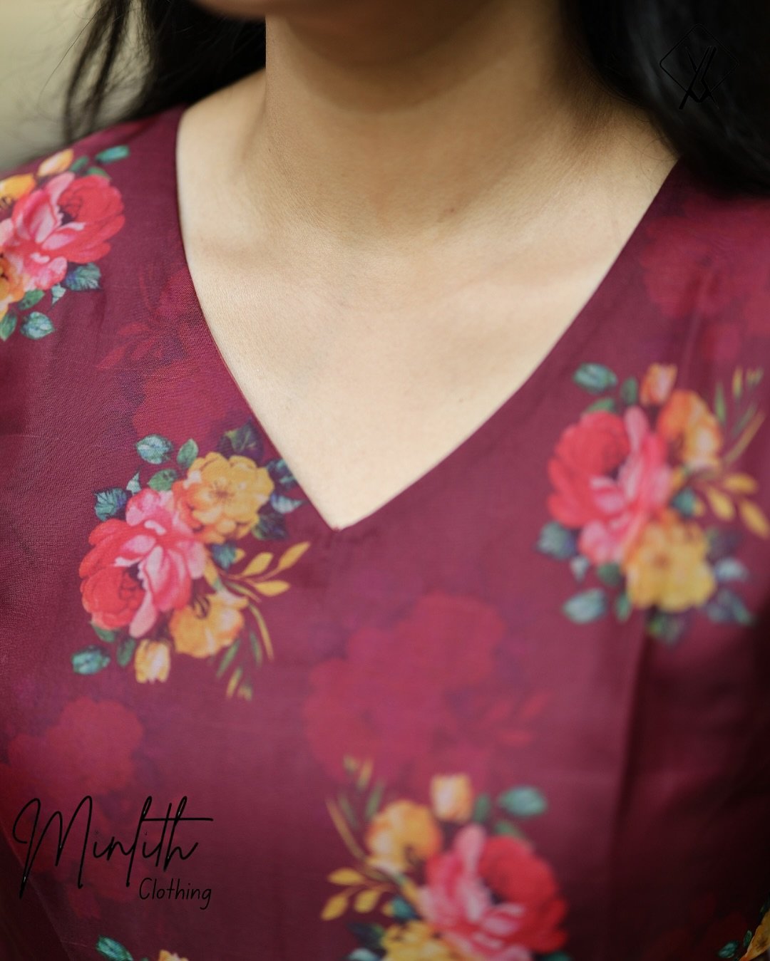 LYVIA- Organza Puff Sleeve Kurti - Image 3