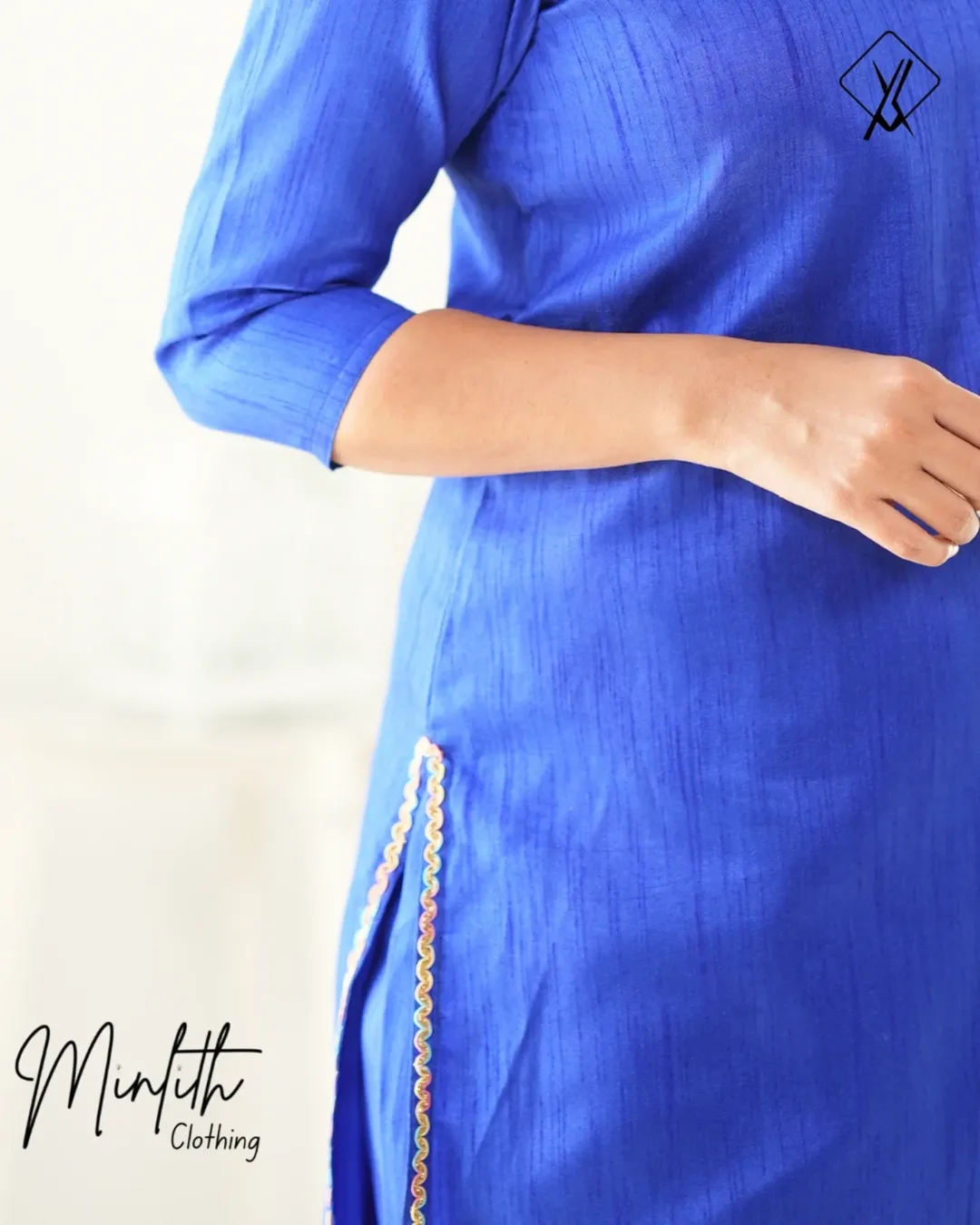 NIRA - Royal Blue Kurti Set - Image 3