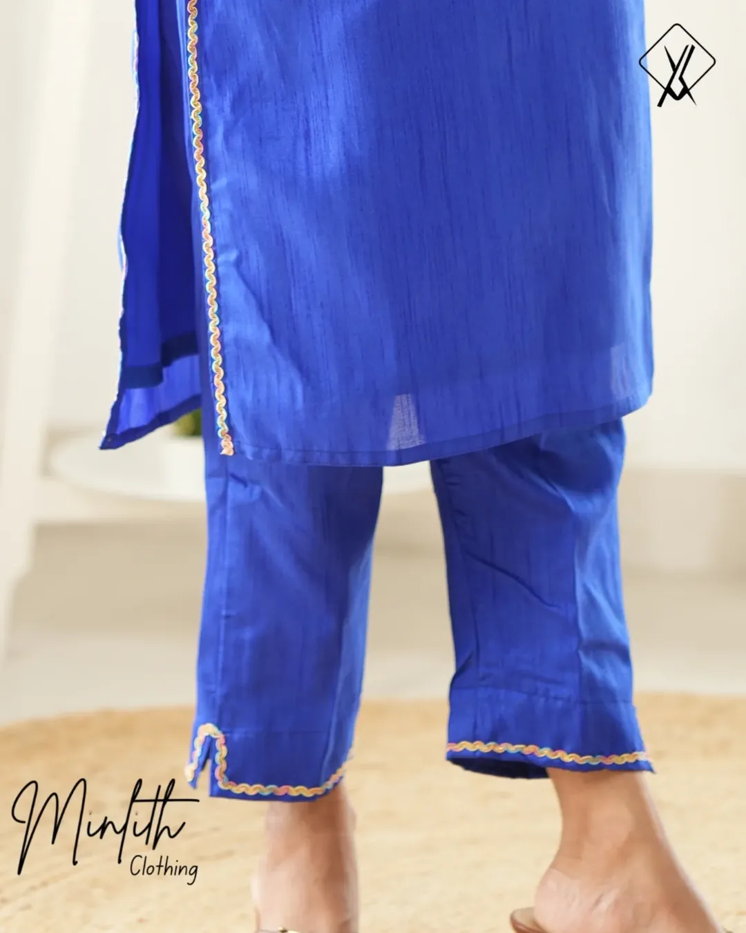 NIRA - Royal Blue Kurti Set - Image 4