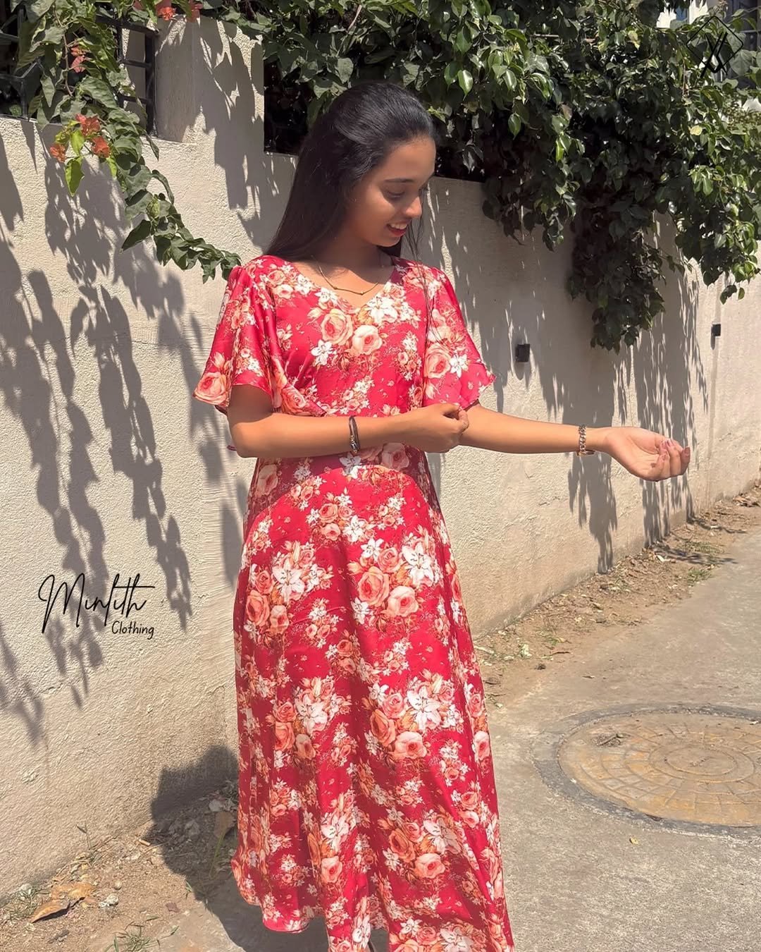 AASHI - Satin Flare Ruffel Gown - Image 4