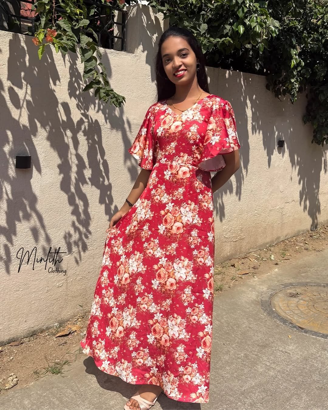 AASHI - Satin Flare Ruffel Gown