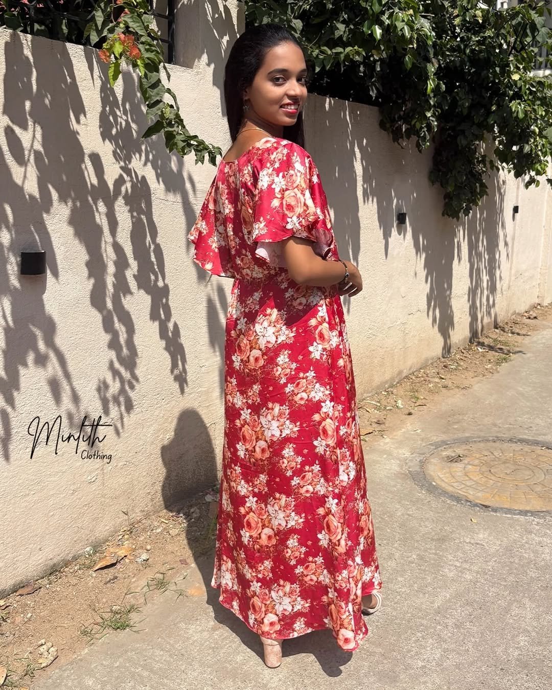 AASHI - Satin Flare Ruffel Gown - Image 2