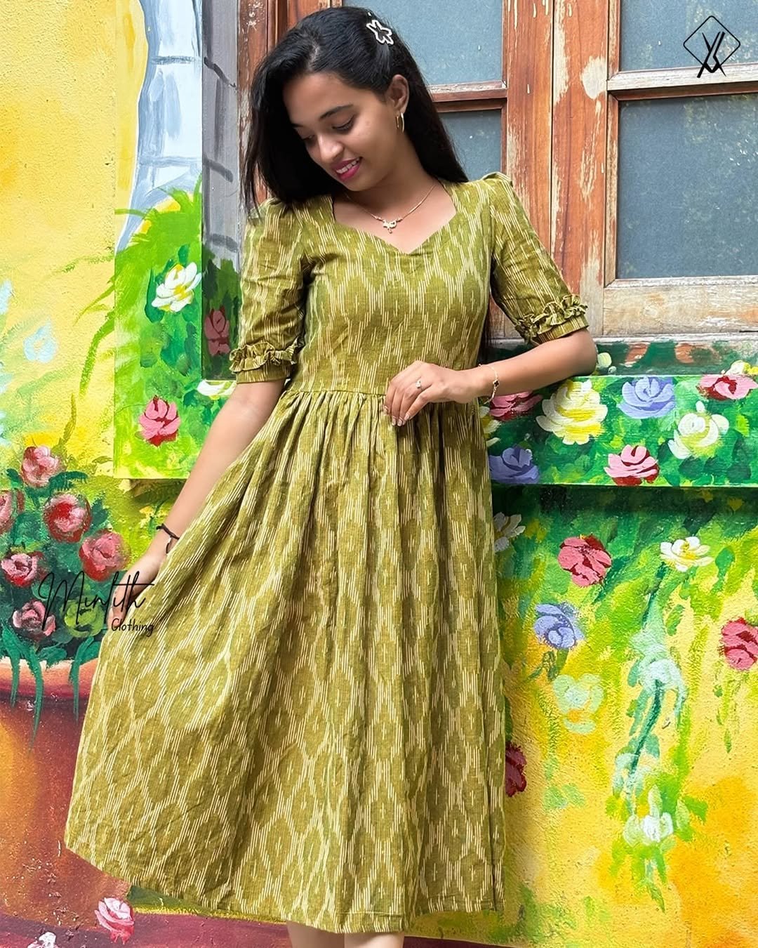 JIYA - Ruffel Edge Sleeve Frock - Image 2