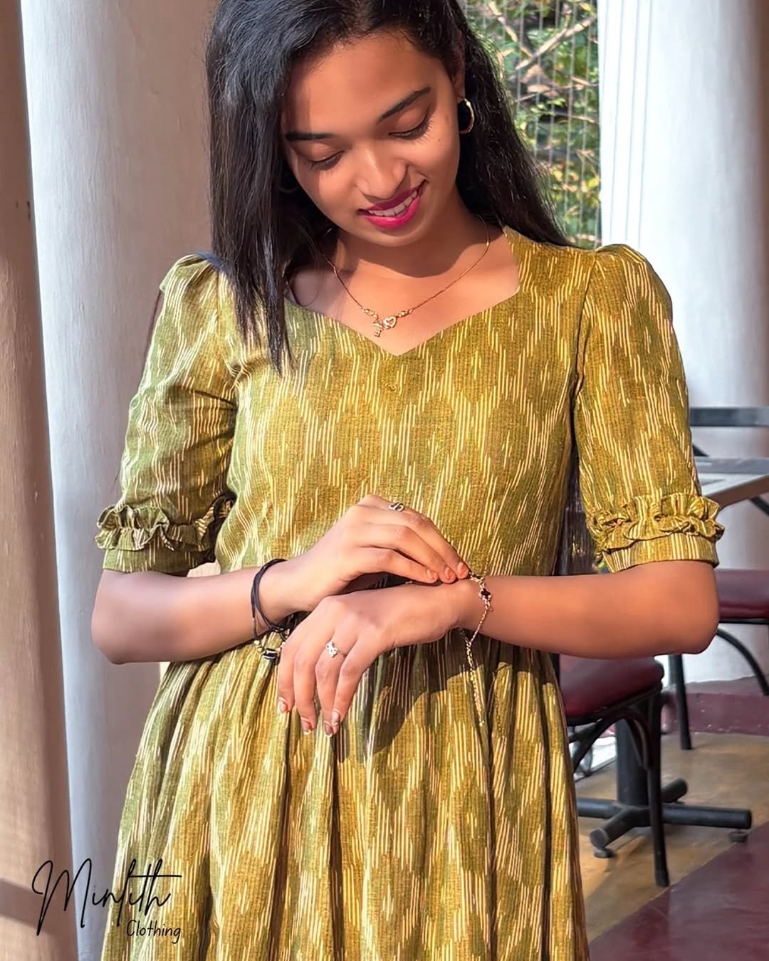 JIYA - Ruffel Edge Sleeve Frock - Image 3