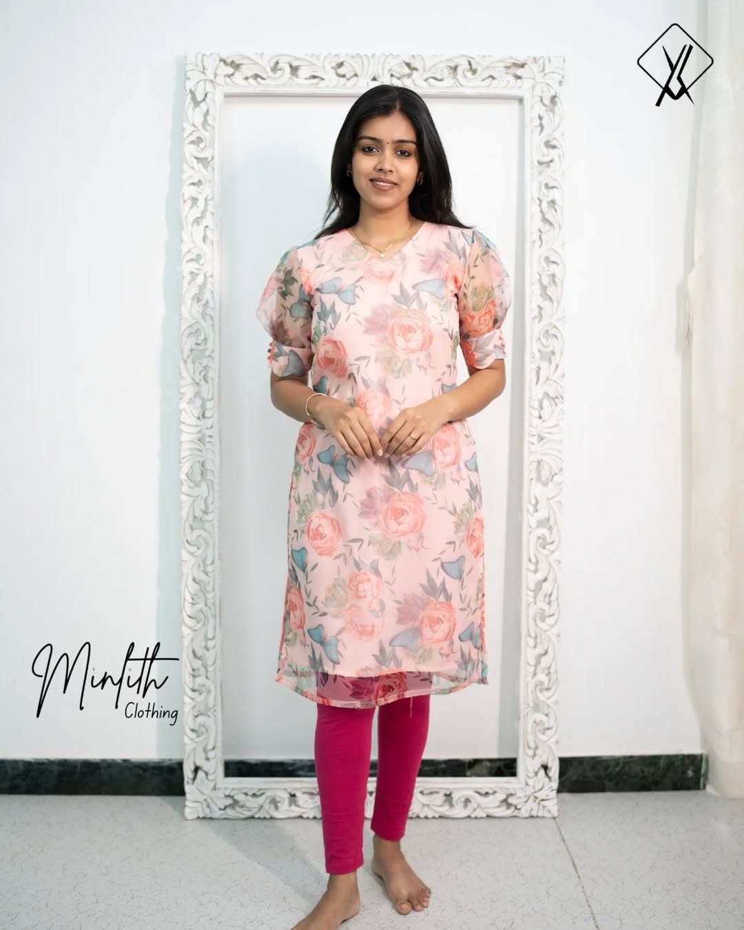 TULIP - Organza Floral Kurti - Image 3