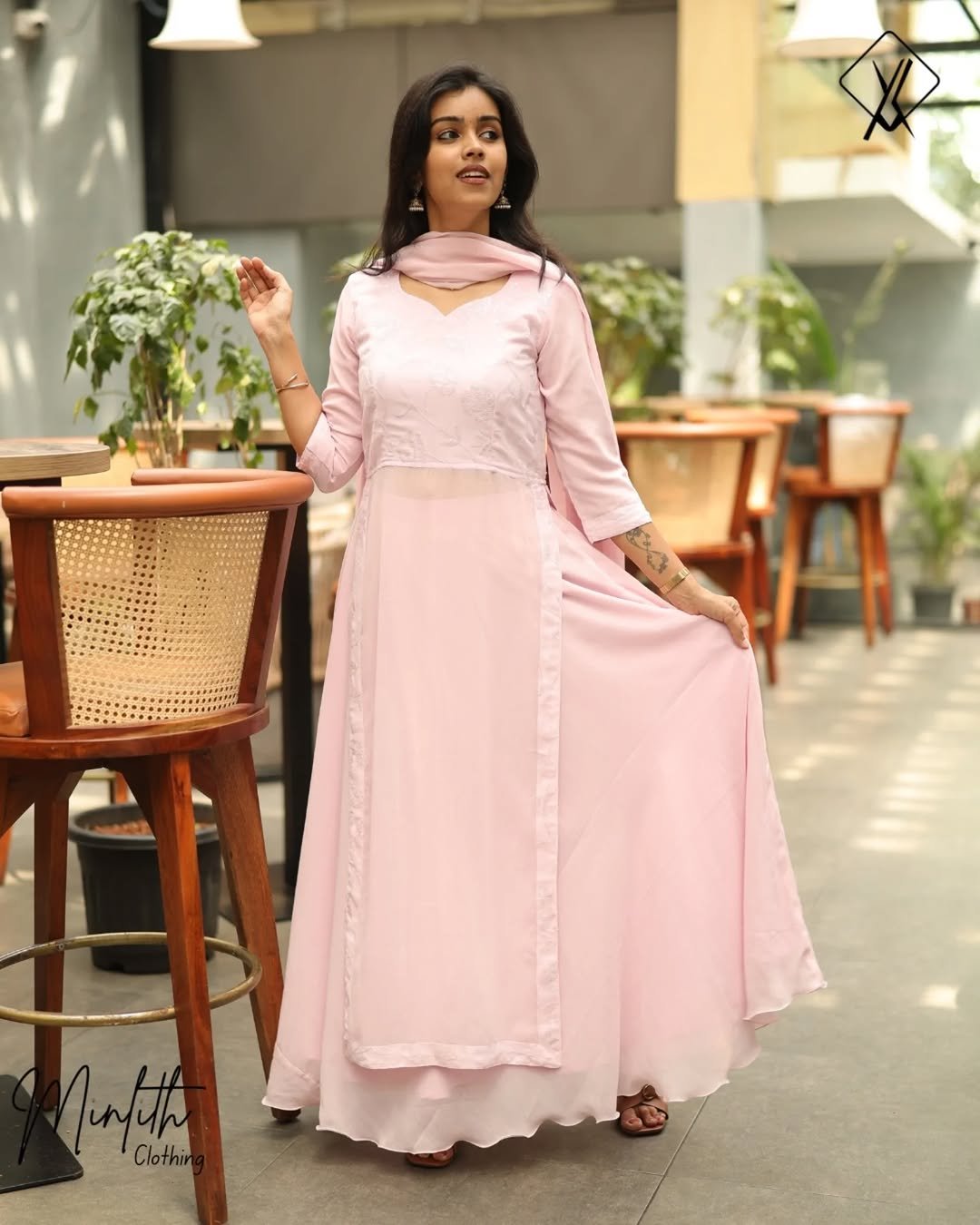 NYELA- Nyra Cut Dress (Light Pink)