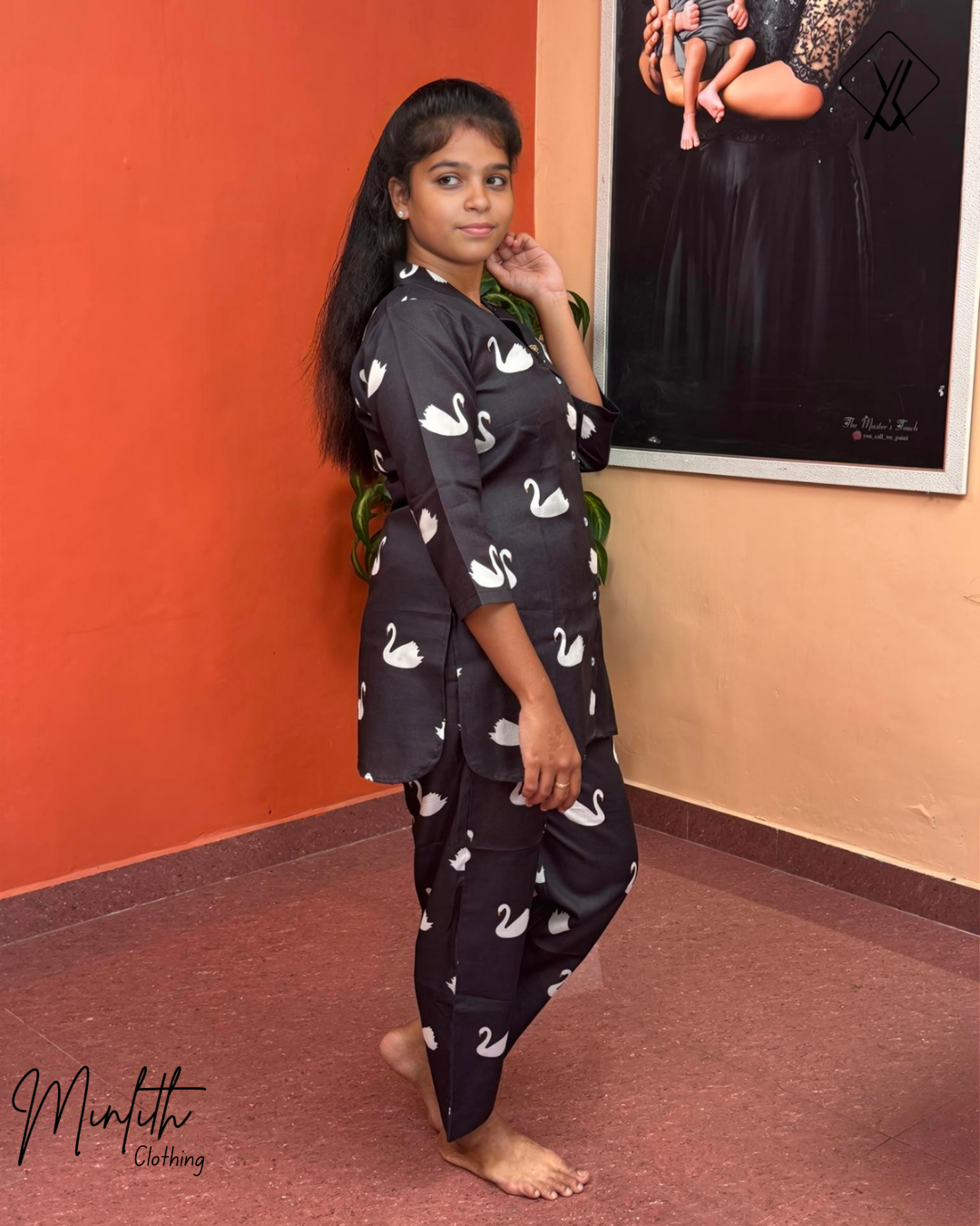 VELORA-Swan Print CO-ORD Set - Image 4